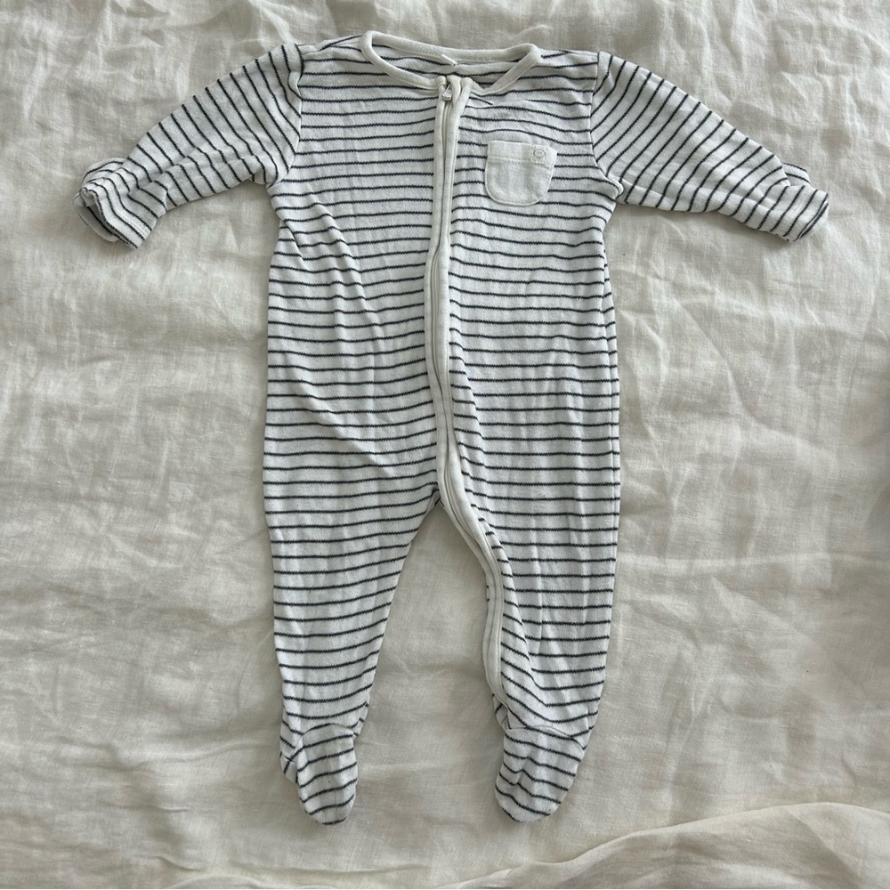 Mori organic zip footie